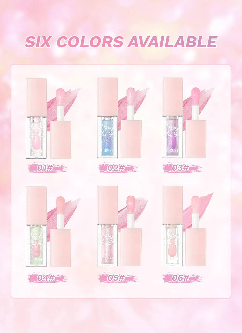 Pearlescent Pink Glitter Lip Oil