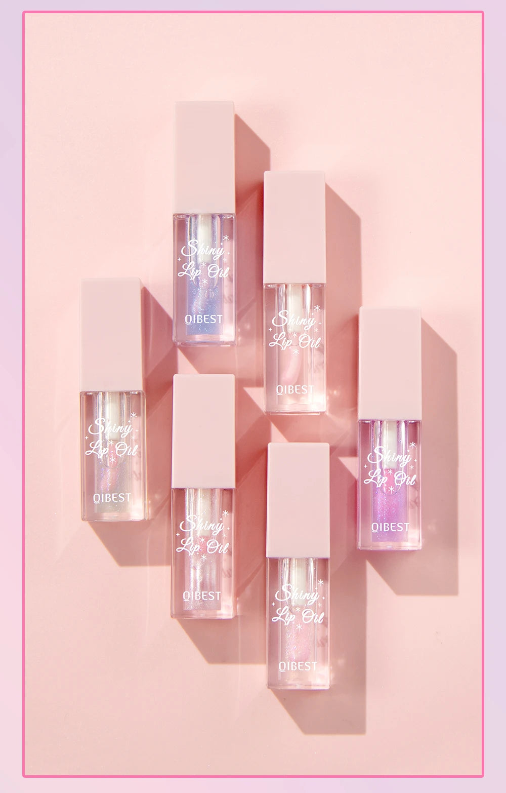 Pearlescent Pink Glitter Lip Oil