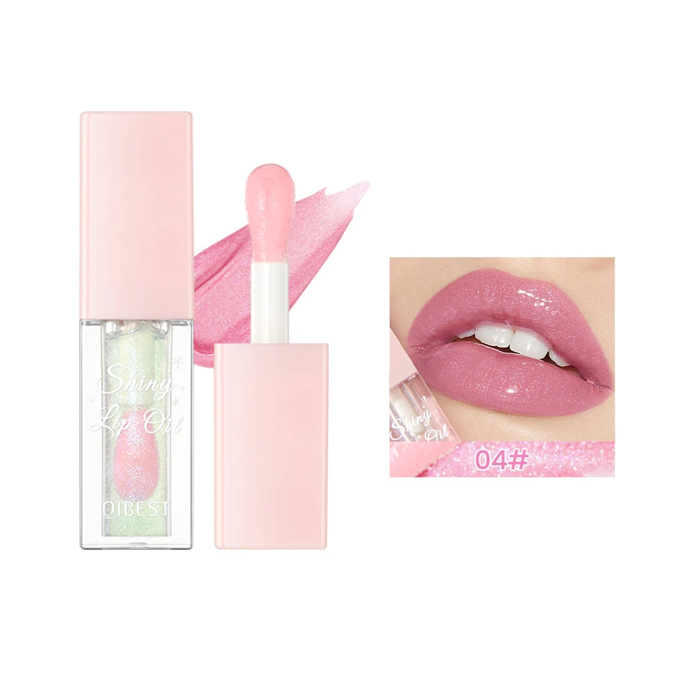 Pearlescent Pink Glitter Lip Oil