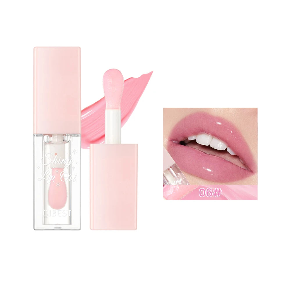 Pearlescent Pink Glitter Lip Oil
